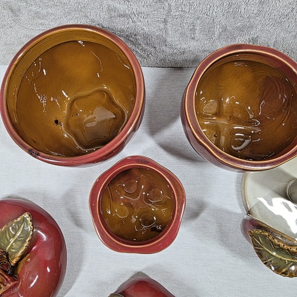 Ceramic Apple Kitchen Set Paper Towel Holder Lot of 4 - Picture 8 of 11